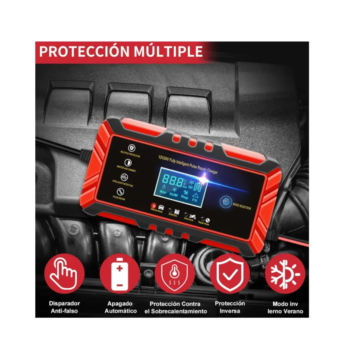 CARGADOR REPARADOR DE BATERIAS PARA AUTO